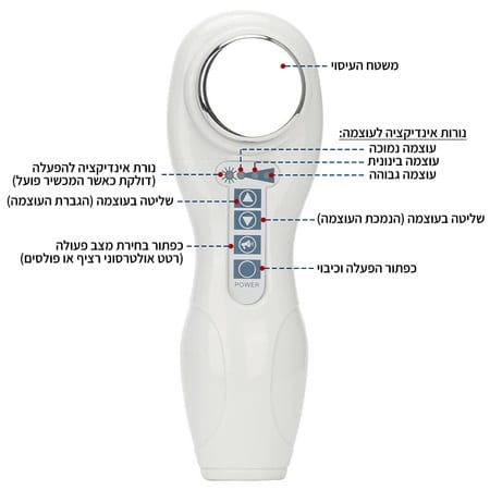 מכשיר עיסוי אולטראסוני - לטיפולים קוסמטיים והחדרת חומרים – תמונה 3